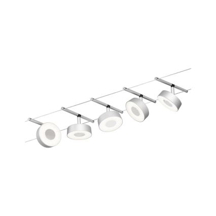 Paulmann 94475 - SZETT 5xLED/5W Komplett kábelrendszer CIRCLE 230V matt króm