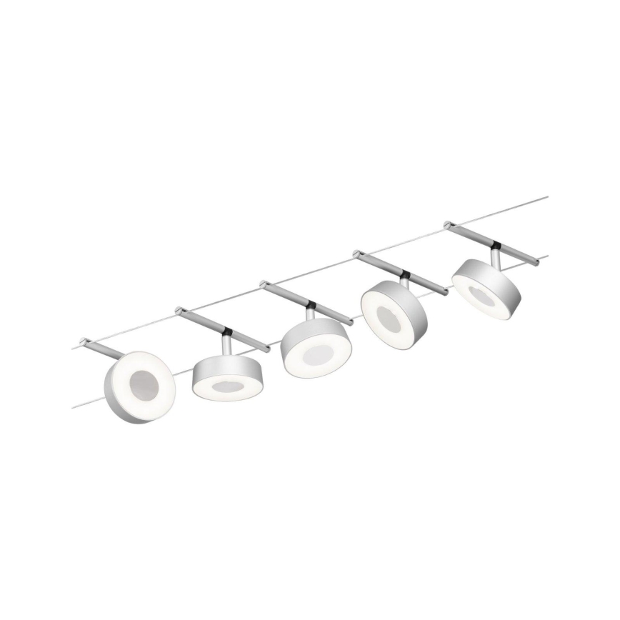 Paulmann 94475 - SZETT 5xLED/5W Komplett kábelrendszer CIRCLE 230V matt króm