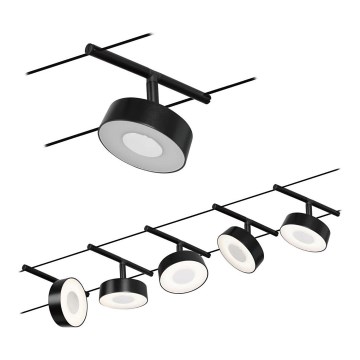 Paulmann 94479 - 5 db-os készlet LED/5W spotlámpa CIRCLE kábelrendszerhez 230V fekete