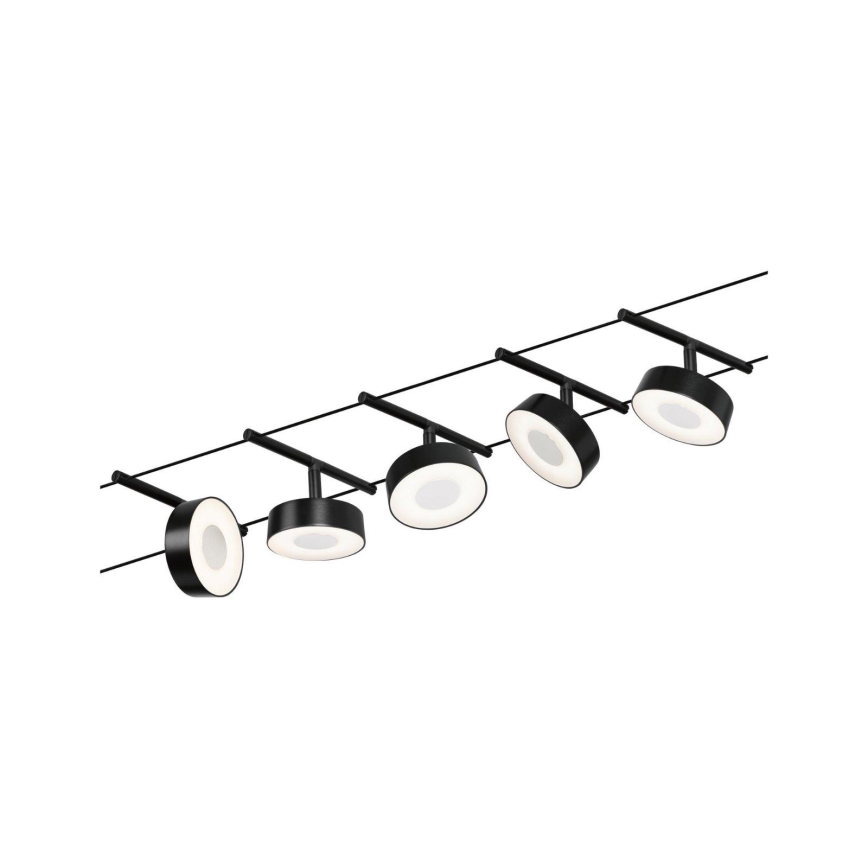 Paulmann 94479 - 5 db-os készlet LED/5W spotlámpa CIRCLE kábelrendszerhez 230V fekete
