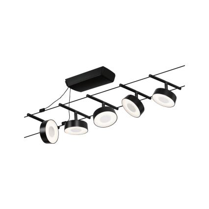 Paulmann 94479 - SZETT 5xLED/5W Teljes CIRCLE kábelrendszer 230V fekete