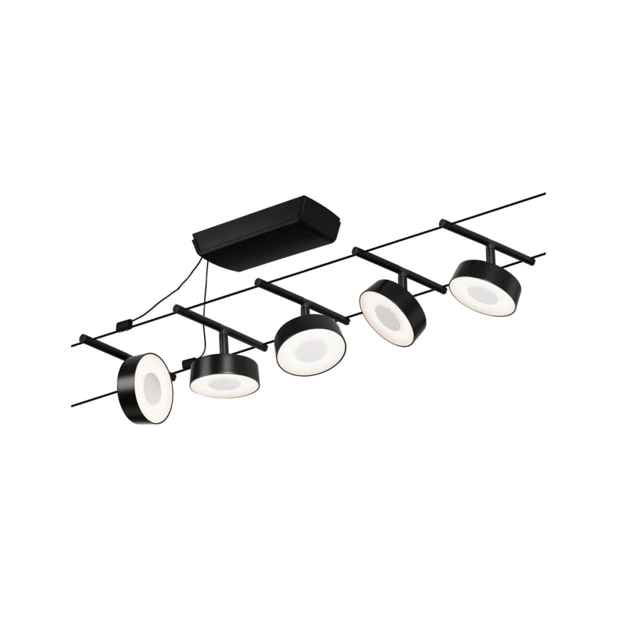 Paulmann 94479 - SZETT 5xLED/5W Teljes CIRCLE kábelrendszer 230V fekete