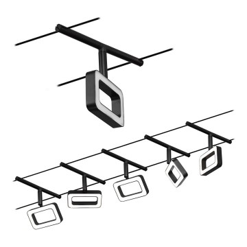 Paulmann 94485 - 5×LED/4,8 W szett, komplett FRAME kábelrendszer 230V, fekete