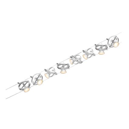 Paulmann 94490 - 8 db-os GU5,3/7,5W szett CARDAN 230V matt króm kábelrendszerbe szerelhető spotlámpa