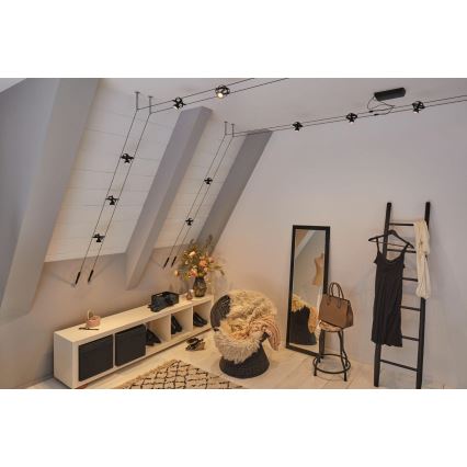 Paulmann 94494 - 8 db-os készlet GU5,3/7,5W spotlámpa CARDAN 230V kábelrendszerhez, fekete