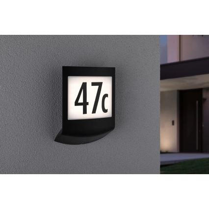 Paulmann 94513 - RGBW LED/8,2W IP44 Dimmelhető házszámtábla mozgás- és alkonyatérzékelővel PADEA 230V antracit