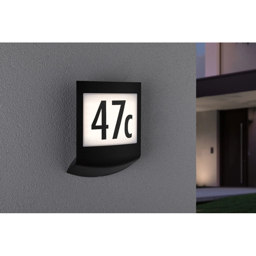 Paulmann 94513 - RGBW LED/8,2W IP44 Dimmelhető házszámtábla mozgás- és alkonyatérzékelővel PADEA 230V antracit