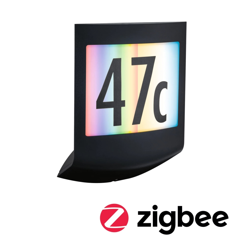 Paulmann 94513 - RGBW LED/8,2W IP44 Dimmelhető házszámtábla mozgás- és alkonyatérzékelővel PADEA 230V antracit