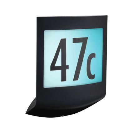 Paulmann 94513 - RGBW LED/8,2W IP44 Dimmelhető házszámtábla mozgás- és alkonyatérzékelővel PADEA 230V antracit