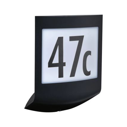 Paulmann 94513 - RGBW LED/8,2W IP44 Dimmelhető házszámtábla mozgás- és alkonyatérzékelővel PADEA 230V antracit