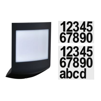 Paulmann 94513 - RGBW LED/8,2W IP44 Dimmelhető házszámtábla mozgás- és alkonyatérzékelővel PADEA 230V antracit