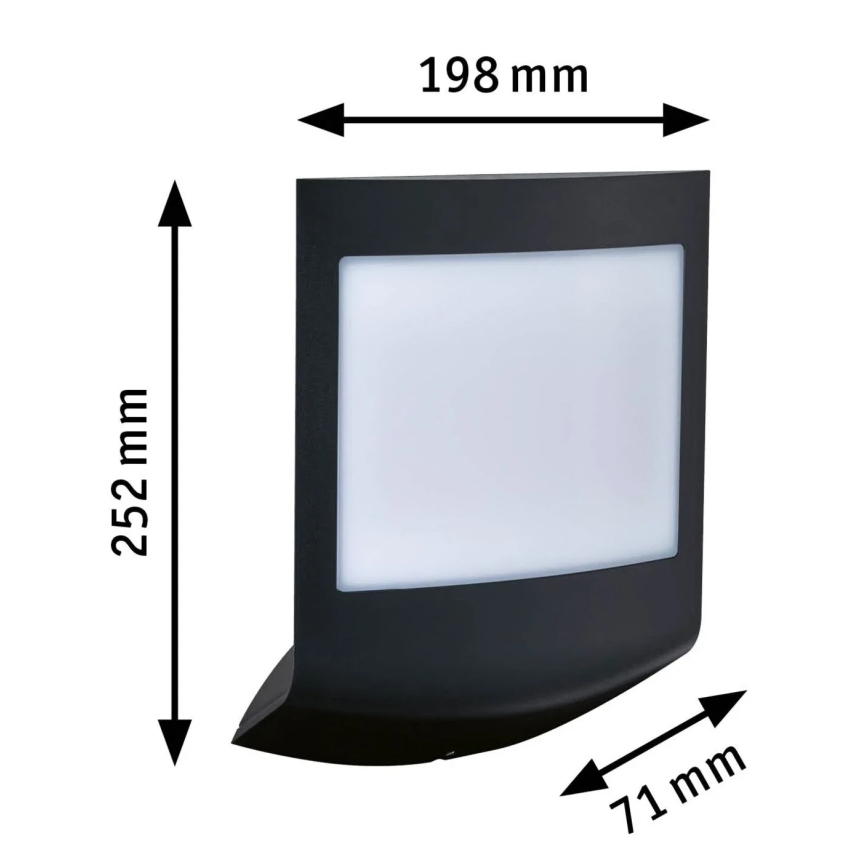 Paulmann 94513 - RGBW LED/8,2W IP44 Dimmelhető házszámtábla mozgás- és alkonyatérzékelővel PADEA 230V antracit