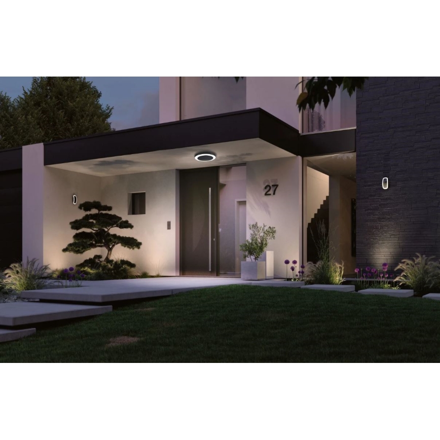 Paulmann 94526 - LED/14W IP44 Kültéri mennyezeti lámpa érzékelővel CIRCULA 230V