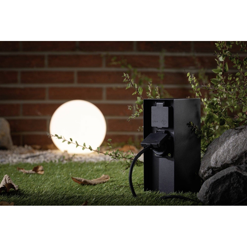 Paulmann 94657 - Kültéri csatlakozós oszlop RIO 2Z SCHUKO 230V IP44