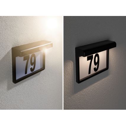 Paulmann 95388 - LED/0,05W IP44 Napelemes házszám érzékelővel DAYTON 4,8V