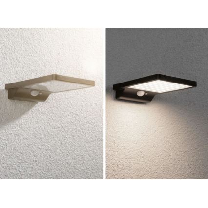 Paulmann 95393 - LED/4W IP44 Dimmelhető napelemes fali lámpa érzékelővel SOLVEIG 3,7V 2000 mAh