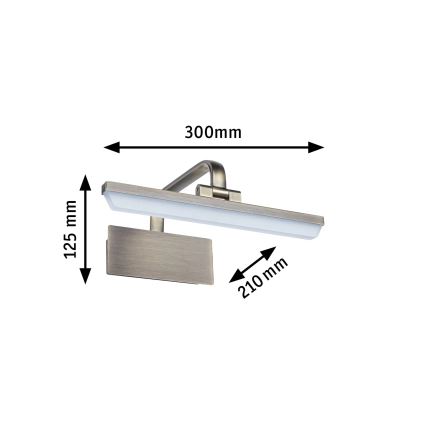 Paulmann 95568 - RENAN 30 cm képvilágító lámpa, LED/6W, 230V, sárgaréz
