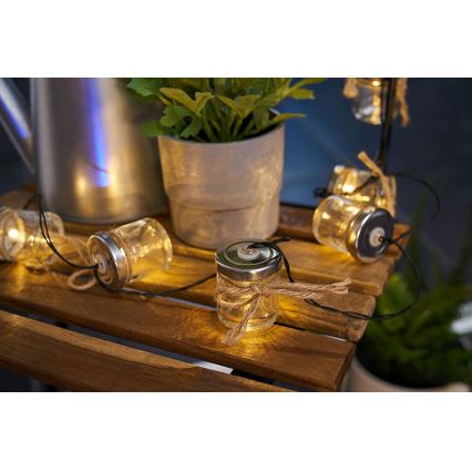 Paulmann - Pauleen 48055 - LED Napelemes lánc SUNSHINE 10xLED/0,1W/1,2V IP44