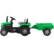 Pedálos traktor utánvonóval fekete/zöld