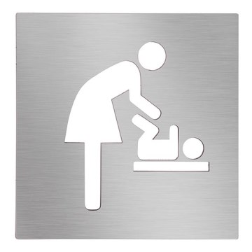 Pelenkázó ikon 12x12 cm rozsdamentes acél/ezüst