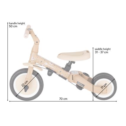 PETITE&MARS - 5 az 1-ben TURBO LIMITED gyerek tricikli Pink Meadow