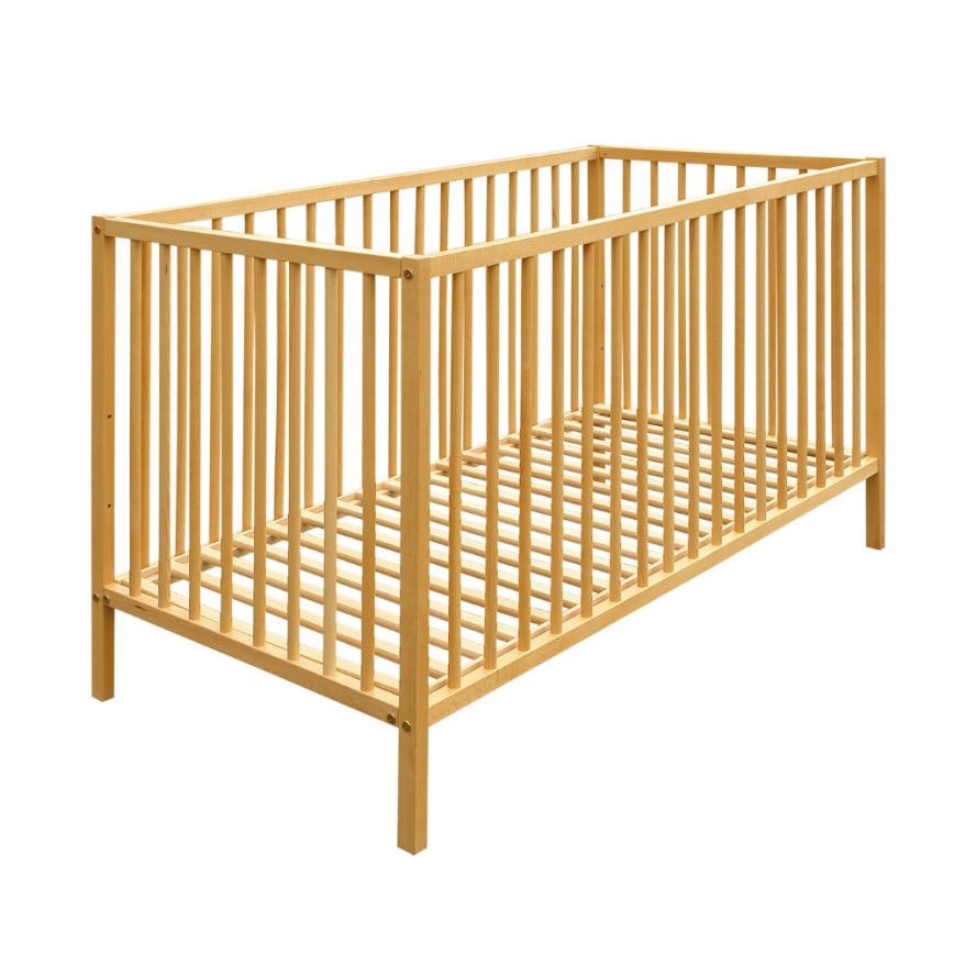 PETITE&MARS - Babaágy + leesésgátló NELA BEECH 120x60 cm bükk