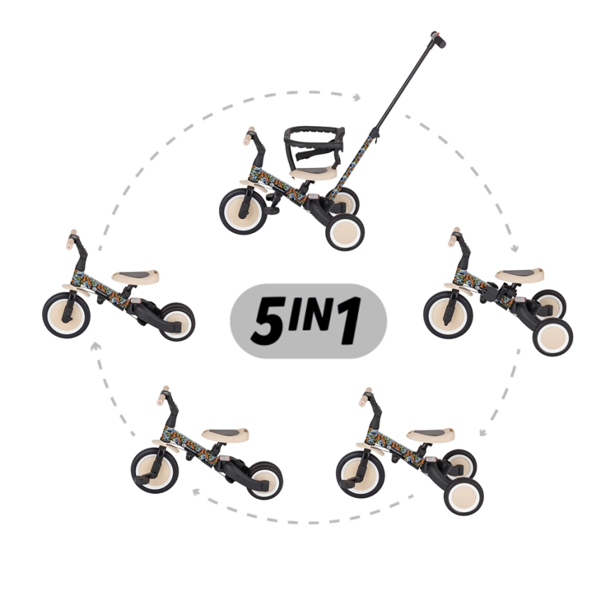 PETITE&MARS - Gyerek tricikli 5 az 1-ben TURBO LIMITED City Beat