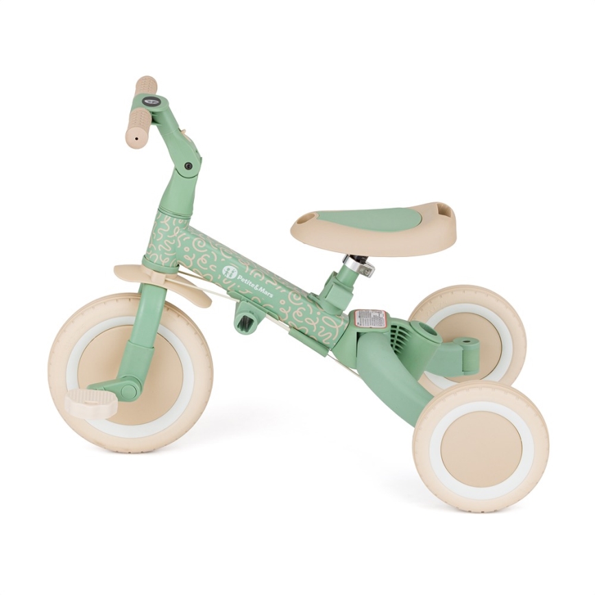 PETITE&MARS - Gyerek tricikli 5 az 1-ben TURBO LIMITED Green Twist
