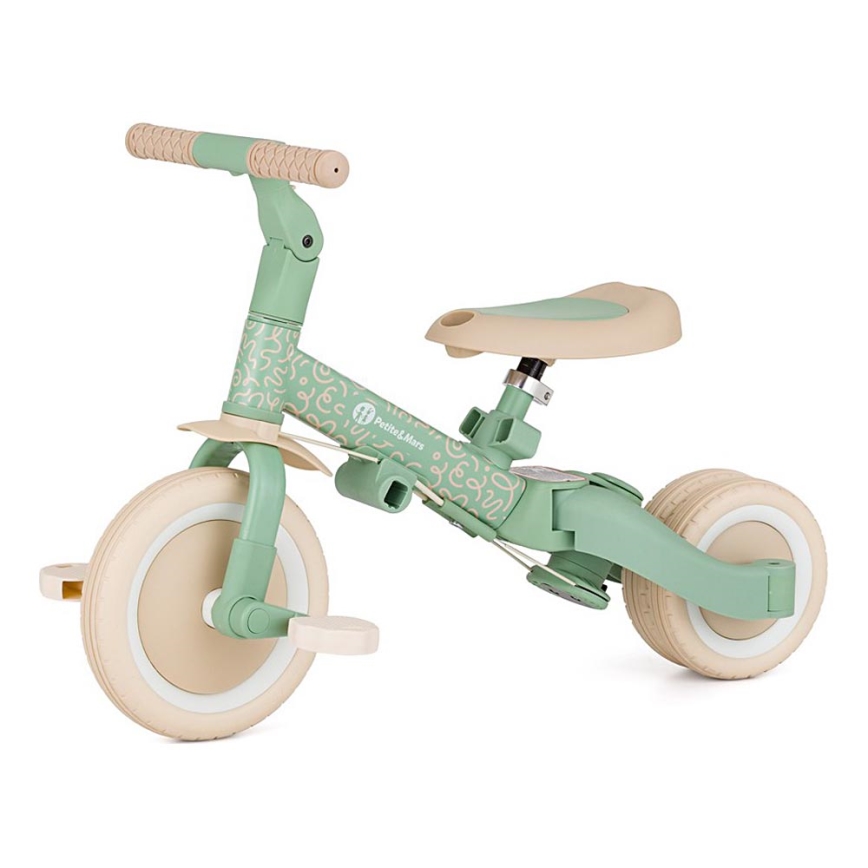 PETITE&MARS - Gyerek tricikli 5 az 1-ben TURBO LIMITED Green Twist