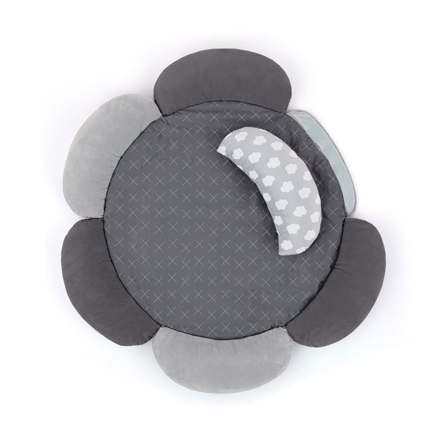 PETITE&MARS - Gyermek játékszőnyeg 3v1 CLOUD sötétszürke