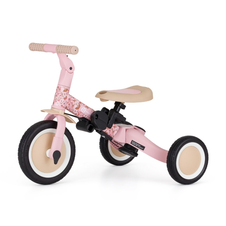 PETITE&MARS - Gyermek tricikli 5 az 1-ben TURBO LIMITED Rosy Wilderness