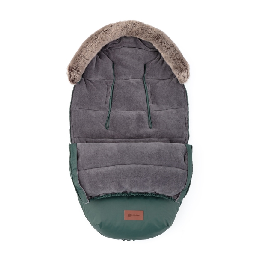 PETITE&MARS - SZETT Gyerek bundazsák 4 az 1-ben COMFY + babakocsi kézmelegítők FURRY Khaki