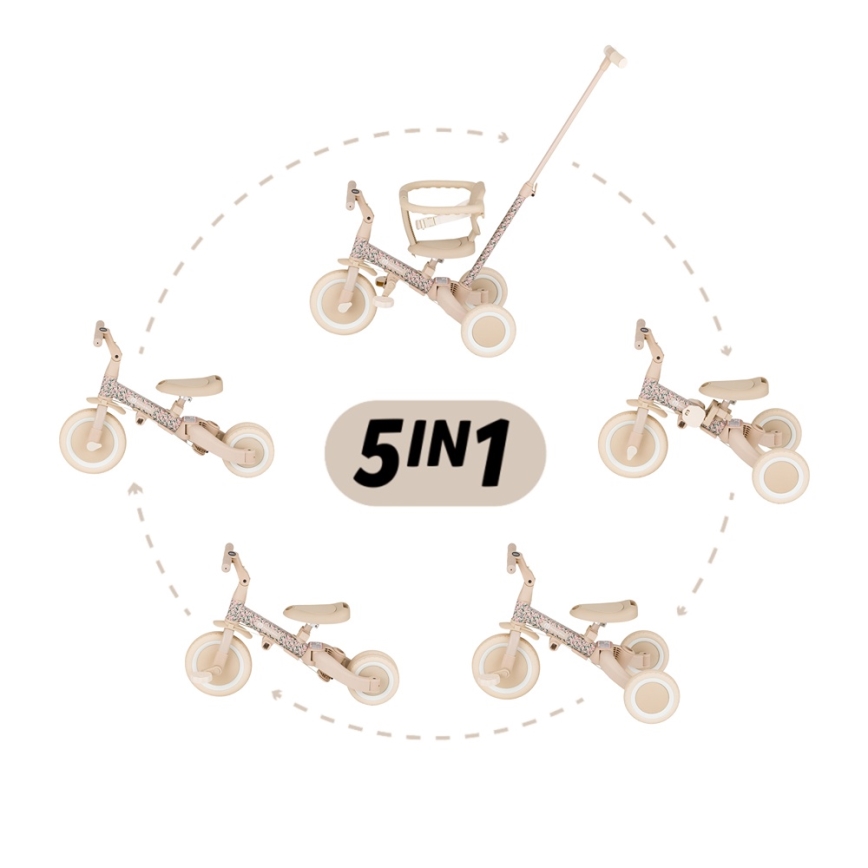 PETITE&MARS - TURBO LIMITED 5 az 1-ben gyermek tricikli Pink Meadow