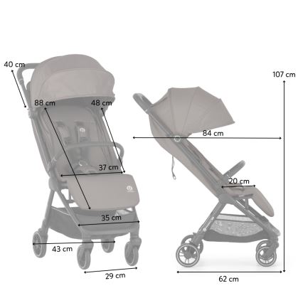 PETITE&MARS - ZIP sport babakocsi Creamy Cocoa