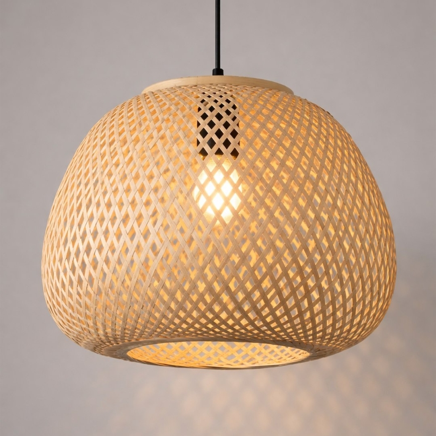 PETRA zsinóros függőlámpa 1xE27/15W/230V átm. 35 cm bambusz