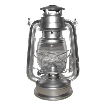 Petróleumlámpa 24 cm ezüst