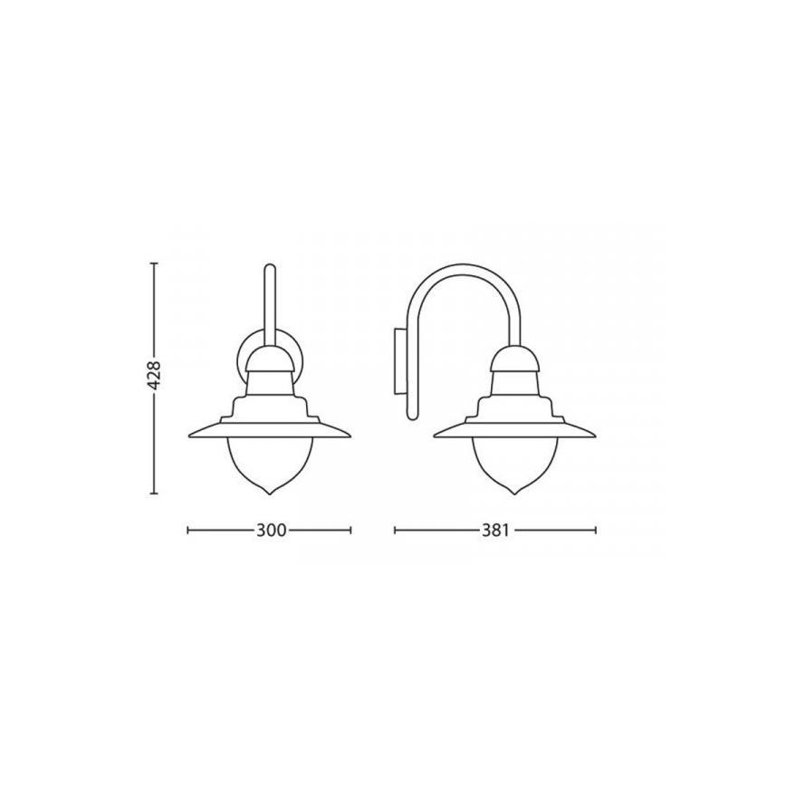 Philips 01652/06/PN - MYGARDEN RAINDROP kültéri fali lámpa 1xE27/53W/230V IP44