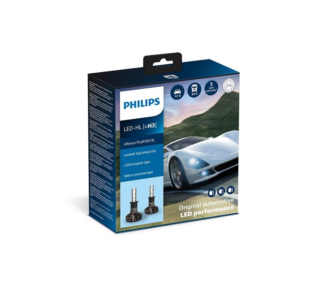Philips 11336U91X2 2x LED autóizzó Ultinon Pro9100 H3 PK22s 13,2W 12/24V Phil