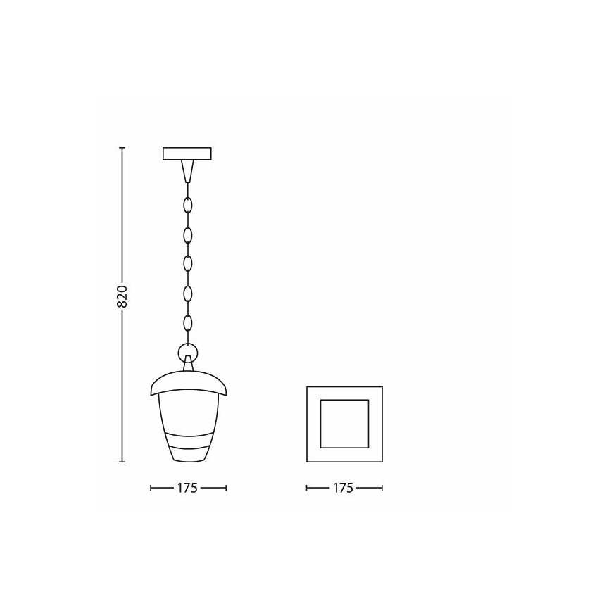Philips - Függeszték 1xE27/60W/230V fekete