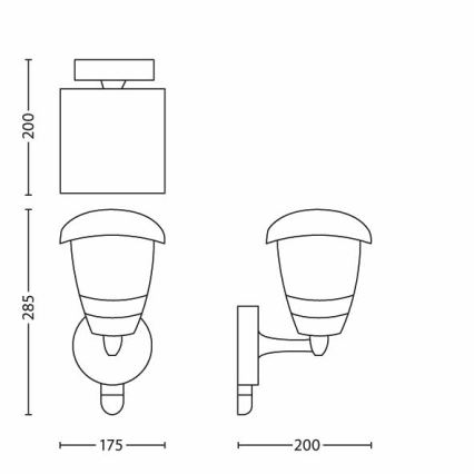 Philips - Kültéri fali lámpa érzékelős 1xE27/60W