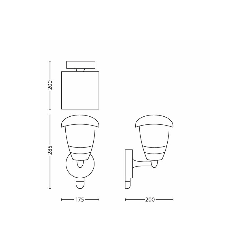 Philips - Kültéri fali lámpa érzékelővel 1xE27/60W IP44