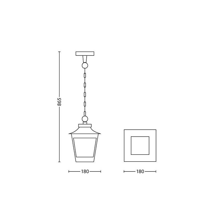 Philips 15406/86/PN - Kültéri csillár HEDGE 1xE27/60W/230V IP44