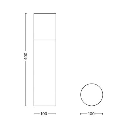 Philips 16287/47/16 - Kültéri lámpa MYGARDEN HARE 1xE27/18W/230V