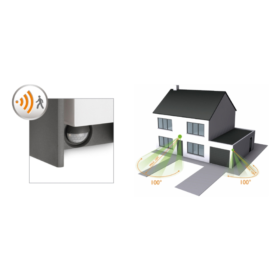 Philips - LED kültéri fali lámpa érzékelővel 1xE27/15W/230V IP44
