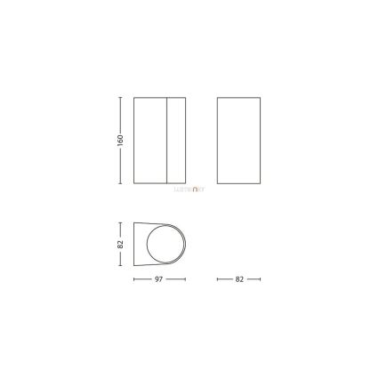 Philips 17102/86/16 - Kültéri fali lámpa MYGARDEN NIGHTINGALE 2xGU10/35W/230V