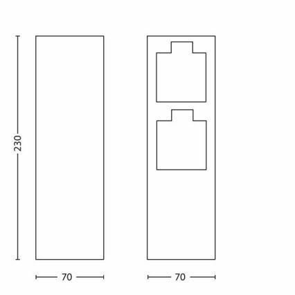 Philips 17108/47/16 - Kültéri konnektoros oszlop MYGARDEN ROCK