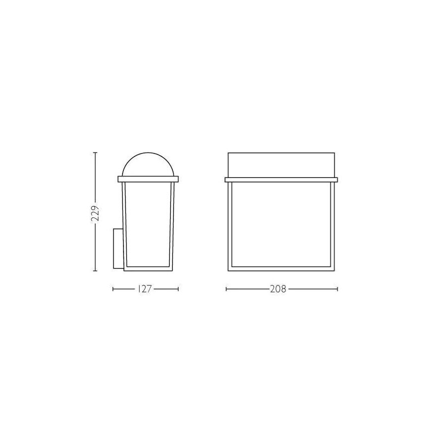 Philips 17235/30/PN - Kültéri fali lámpa 2xE27/42W/230V IP44