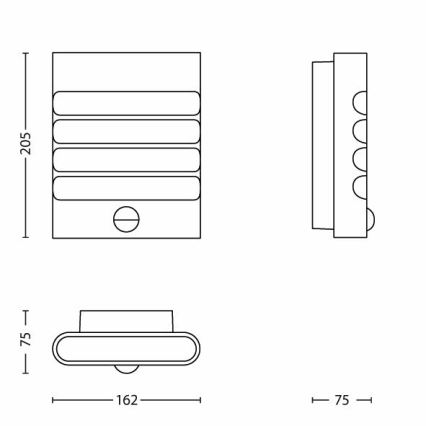Philips - LED kültéri fali lámpatest érzékelővel LED/3W/230V IP44