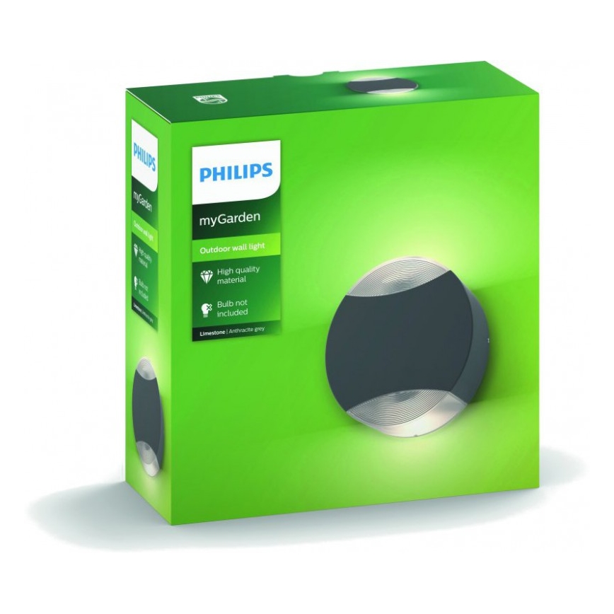 Philips 17338/93/PN - Kültéri fali lámpa MYGARDEN LIMESTONE 2xGU10/5W