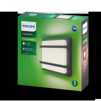 Philips 17394/93/P3 - LED kültéri fali lámpa MYGARDEN PETRONIA LED/12W